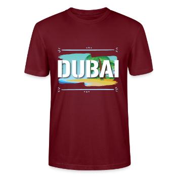 Dubai - Stanley/Stella CRAFTER Unisex Organic T-Shirt - burgundy - Front - Alina (178cm) & Michal (187cm)