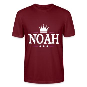 Noah - Stanley/Stella CRAFTER Unisex Organic T-Shirt - burgundy - Front - Alina (178cm) & Michal (187cm)