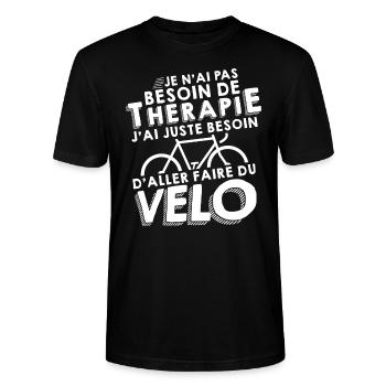 Thérapie - Faire Du Vélo - T-shirt bio CRAFTER Stanley Stella Unisexe - noir - Devant - Alina (178cm) & Michal (187cm)