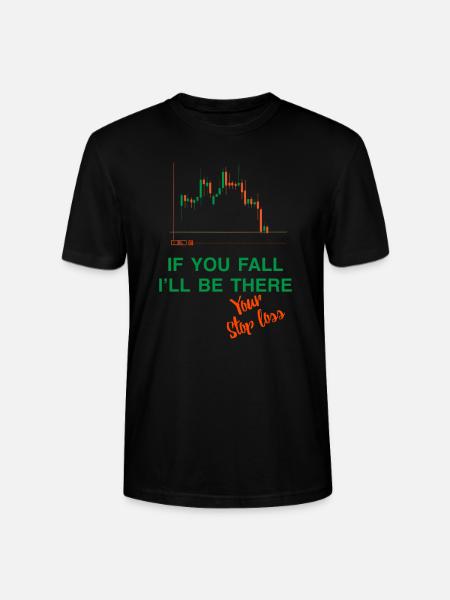 Stop loss if you fall - Stanley/Stella CRAFTER Unisex Organic T-Shirt - black