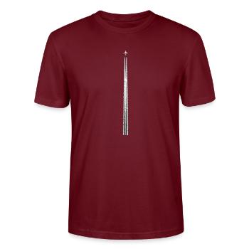 AIRPLANE - Stanley/Stella CRAFTER Unisex Organic T-Shirt - burgundy - Front - Alina (178cm) & Michal (187cm)