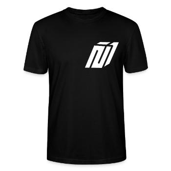Abstract N Buchstabe - Stanley/Stella Unisex Bio-T-Shirt CRAFTER - Schwarz - Vorne - Alina (178cm) & Michal (187cm)