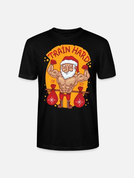 Fitness Santa Claus - Stanley/Stella CRAFTER Unisex Organic T-Shirt - black
