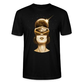 American Regrets - Stanley/Stella CRAFTER Unisex Organic T-Shirt - black - Front - Alina (178cm) & Michal (187cm)