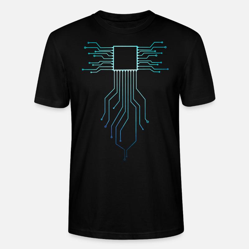 Circuit imprimé CPU - T-shirt bio CRAFTER Stanley Stella Unisexe - noir