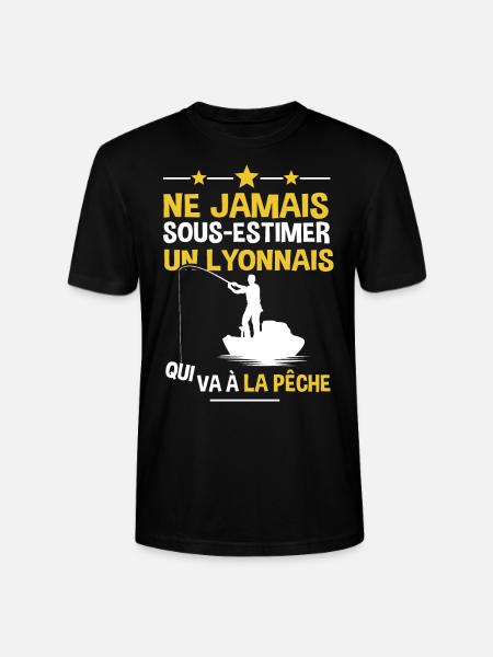 Lyonnais cadeau drôle pêcheur Lyon - T-shirt bio CRAFTER Stanley Stella Unisexe - noir