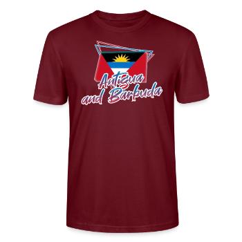 Antigua and Barbuda - Stanley/Stella CRAFTER Unisex Organic T-Shirt - burgundy - Front - Alina (178cm) & Michal (187cm)