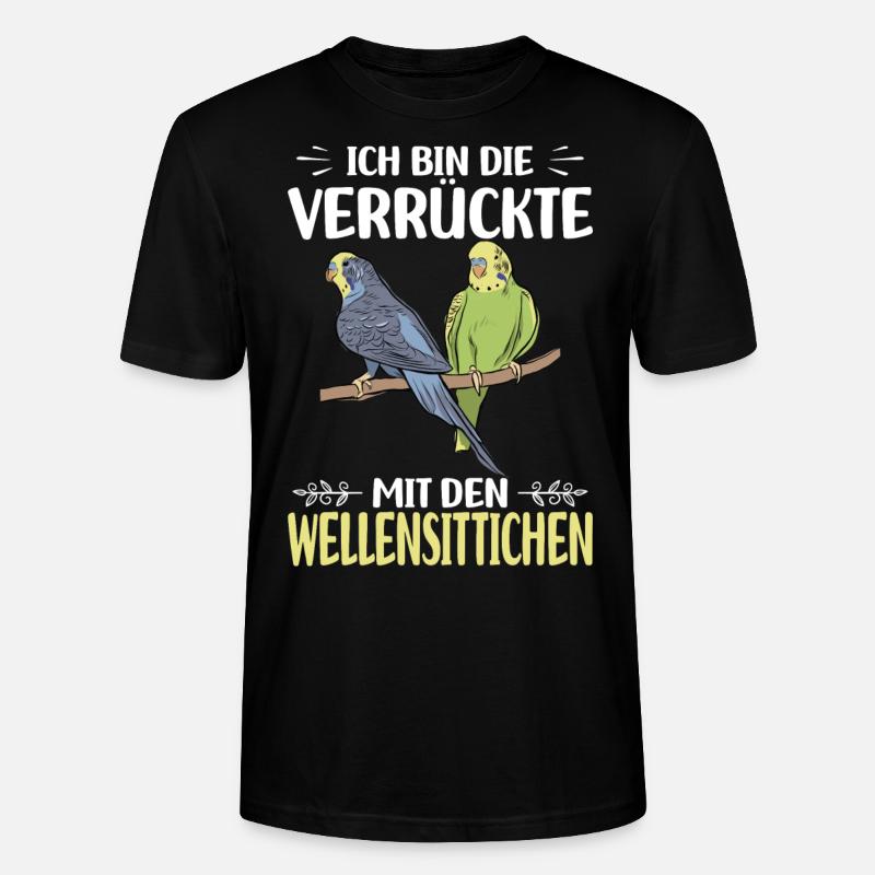 Perruche ondulée - T-shirt bio CRAFTER Stanley Stella Unisexe - noir