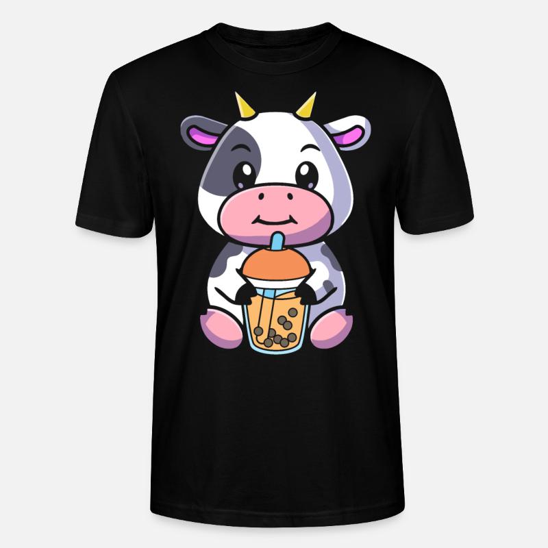 Bubble Tea Kuh - Stanley/Stella Unisex Bio-T-Shirt CRAFTER - Schwarz