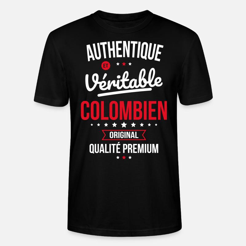 Authentique et véritable Colombien - Original - T-shirt bio CRAFTER Stanley Stella Unisexe - noir