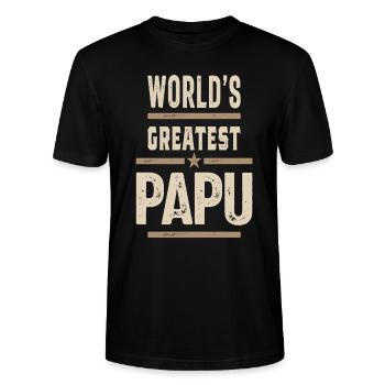 Le plus grand Papu - T-shirt bio CRAFTER Stanley Stella Unisexe - noir - Devant - Alina (178cm) & Michal (187cm)