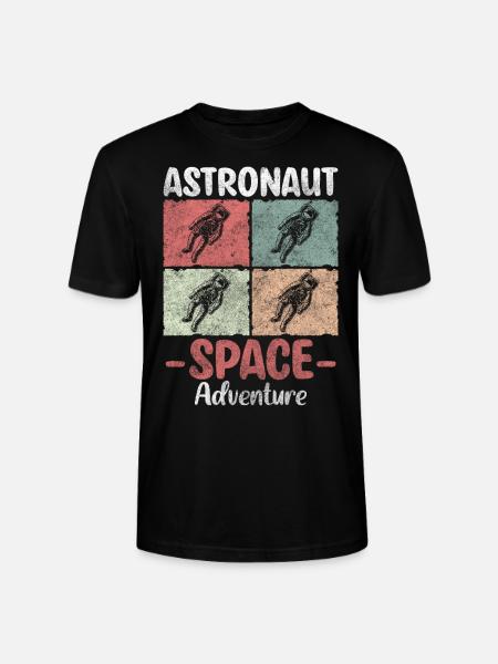 Astronaut Spaceship Star Cosmos - Stanley/Stella CRAFTER Unisex Organic T-Shirt - black