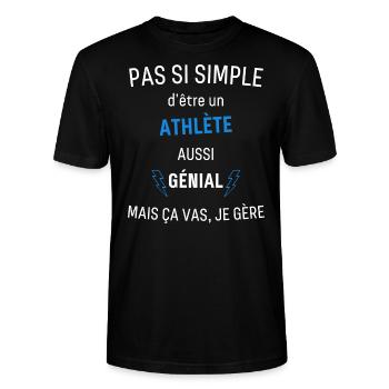 Athlète Génial - T-shirt bio CRAFTER Stanley Stella Unisexe - noir - Devant - Alina (178cm) & Michal (187cm)