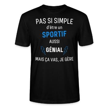 T-shirt Sportif Génial - T-shirt bio CRAFTER Stanley Stella Unisexe - noir - Devant - Alina (178cm) & Michal (187cm)