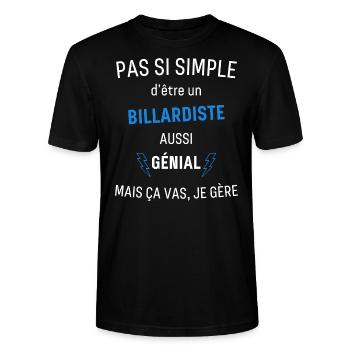 Großartiger Billardspieler - Stanley/Stella Unisex Bio-T-Shirt CRAFTER - Schwarz - Vorne - Alina (178cm) & Michal (187cm)