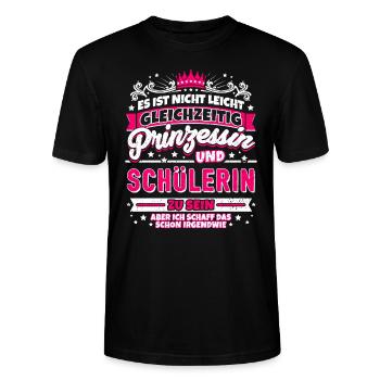 Prinzessin und Schülerin - Stanley/Stella Unisex Bio-T-Shirt CRAFTER - Schwarz - Vorne - Alina (178cm) & Michal (187cm)