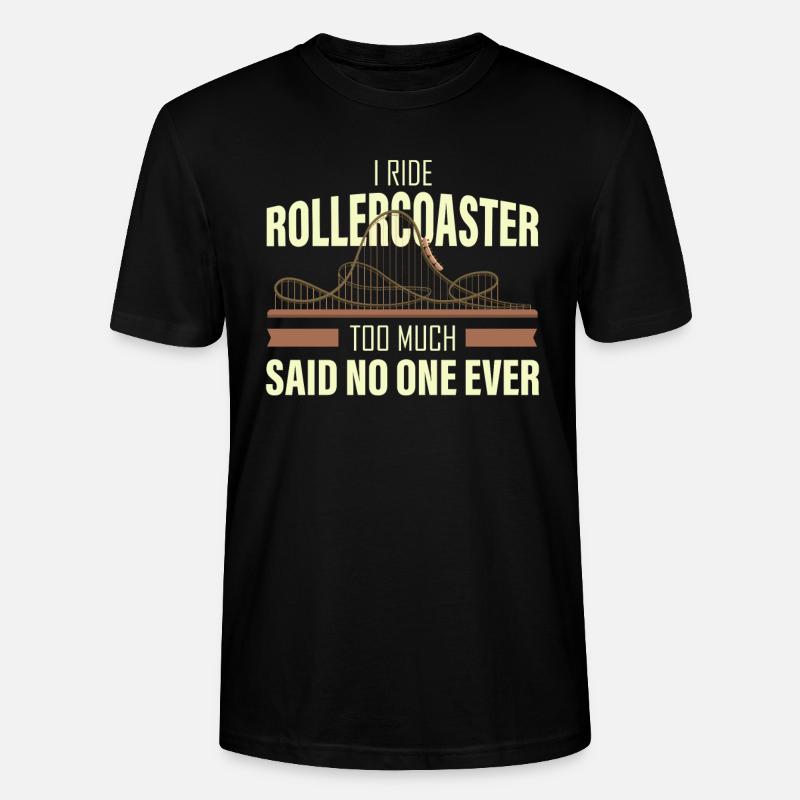 Achterbahn, Achterbahn Nervenkitzel, schreien - Stanley/Stella Unisex Bio-T-Shirt CRAFTER - Schwarz