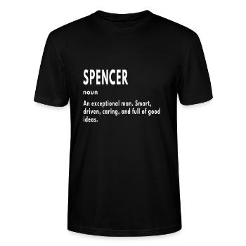 Spencer Gifts Noun An Exceptional Man - Stanley/Stella CRAFTER Unisex Organic T-Shirt - black - Front - Alina (178cm) & Michal (187cm)