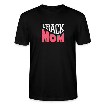 track mom - Stanley/Stella CRAFTER Unisex Organic T-Shirt - black - Front - Alina (178cm) & Michal (187cm)