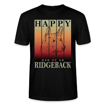 Happy Ridgeback Dad - Stanley/Stella CRAFTER Unisex Organic T-Shirt - black - Front - Alina (178cm) & Michal (187cm)