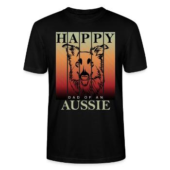 Australien Shepherd Aussie Dad - Stanley/Stella Unisex Bio-T-Shirt CRAFTER - Schwarz - Vorne - Alina (178cm) & Michal (187cm)