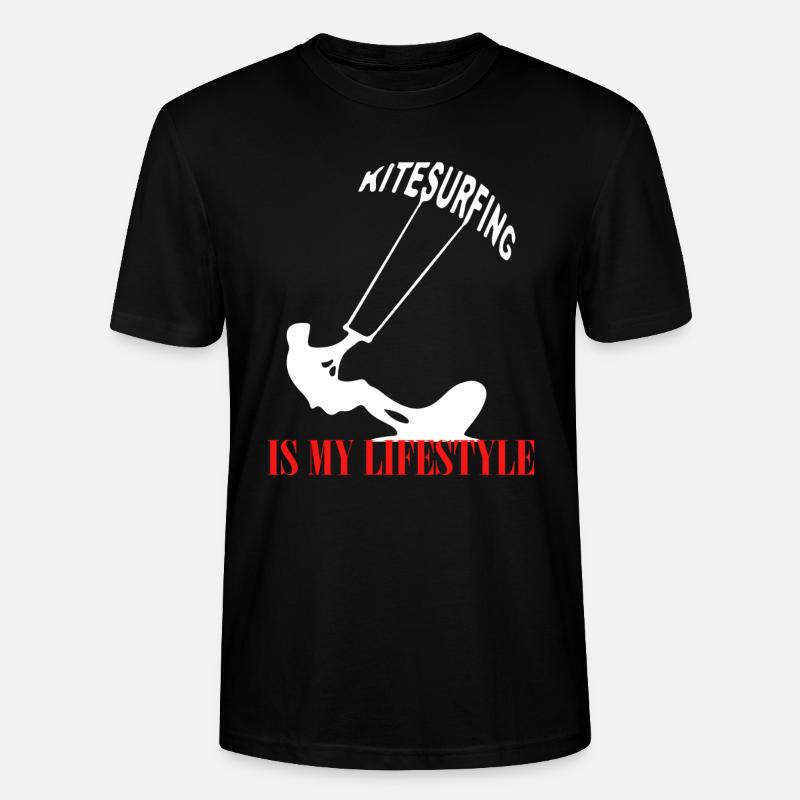 cadeau de surf cerf-volant - T-shirt bio CRAFTER Stanley Stella Unisexe - noir