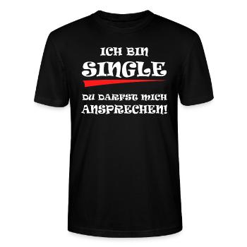 Ich bin Singe du darfst mich ansprechen - Stanley/Stella Unisex Bio-T-Shirt CRAFTER - Schwarz - Vorne - Alina (178cm) & Michal (187cm)