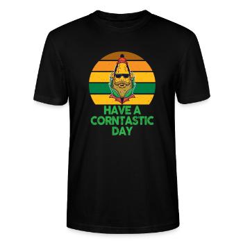 Passez une journée cornastique - T-shirt bio CRAFTER Stanley Stella Unisexe - noir - Devant - Alina (178cm) & Michal (187cm)