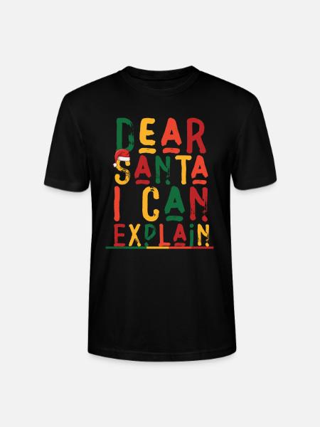 Dear Santa I Can Explain - Stanley/Stella Unisex Bio-T-Shirt CRAFTER - Schwarz