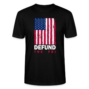 Defund the FBI Anti-Government Political American - Stanley/Stella CRAFTER Unisex Organic T-Shirt - black - Front - Alina (178cm) & Michal (187cm)
