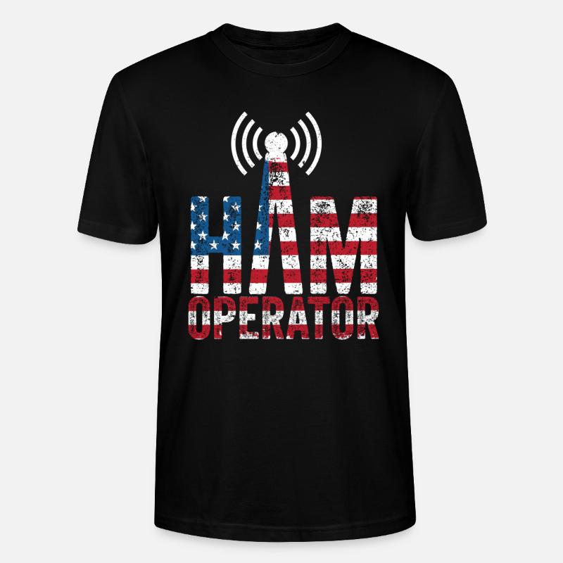 Ham Operator US-Flagge - Stanley/Stella Unisex Bio-T-Shirt CRAFTER - Schwarz