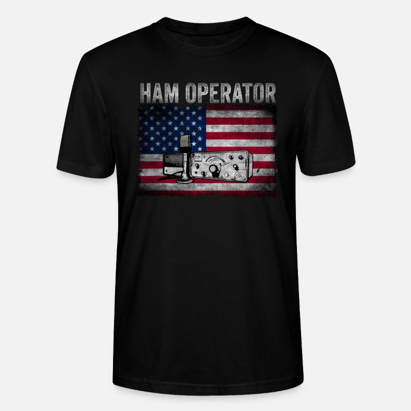 Ham Operator US-Flagge - Stanley/Stella Unisex Bio-T-Shirt CRAFTER - Schwarz