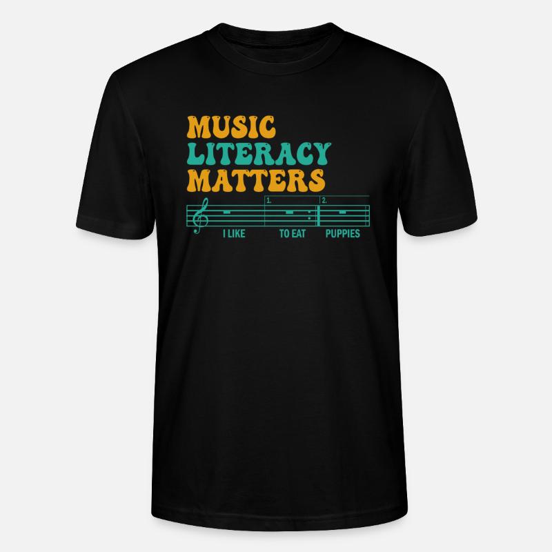 La littératie musicale, ça compte - T-shirt bio CRAFTER Stanley Stella Unisexe - noir