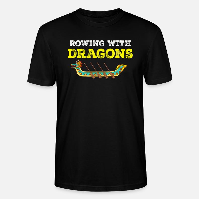 Rudern mit Drachen Drachenboot - Stanley/Stella Unisex Bio-T-Shirt CRAFTER - Schwarz
