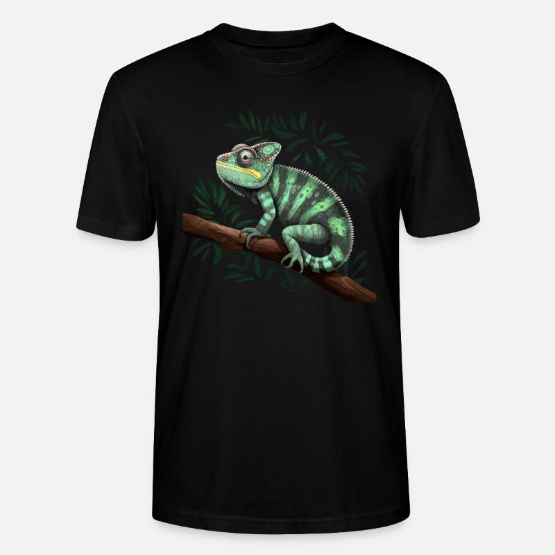 Chamäleon Ast Reptilien - Stanley/Stella Unisex Bio-T-Shirt CRAFTER - Schwarz