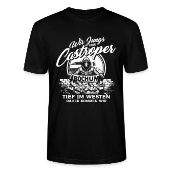 Bochum - Wir Jungs vonne Castroper - Stanley/Stella Unisex Bio-T-Shirt CRAFTER - Schwarz - Vorne - Alina (178cm) & Michal (187cm)