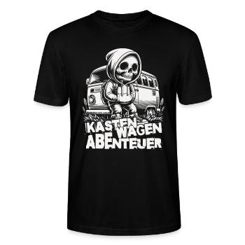 Kastenwagen Abenteuer - Stanley/Stella Unisex Bio-T-Shirt CRAFTER - Schwarz - Vorne - Alina (178cm) & Michal (187cm)