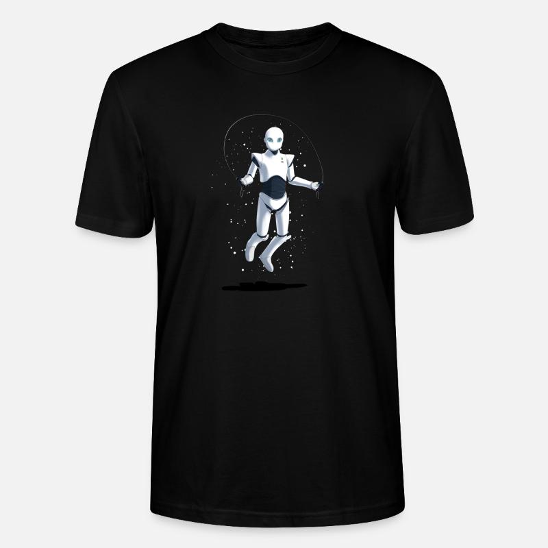 Roboter der Seilspringt - Stanley/Stella Unisex Bio-T-Shirt CRAFTER - Schwarz