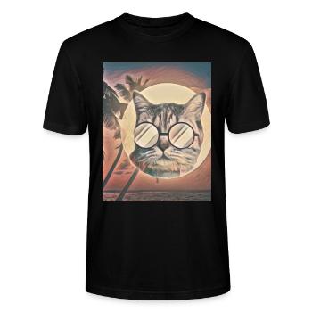 Cat Summer Flavour - Stanley/Stella CRAFTER Unisex Organic T-Shirt - black - Front - Alina (178cm) & Michal (187cm)