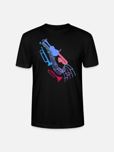 Jazz,Instrumente,Noten,Guitarre,Musik - Stanley/Stella Unisex Bio-T-Shirt CRAFTER - Schwarz