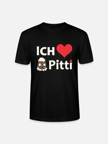 Pittiplatsch Ich liebe Pitti auf dunkel - Stanley/Stella Unisex Bio-T-Shirt CRAFTER - Schwarz