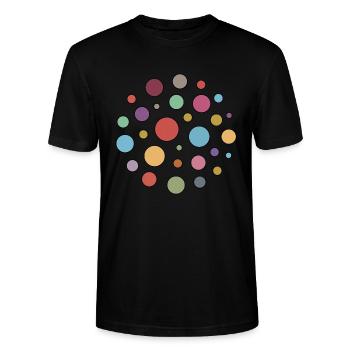 Bunte Punkte - Stanley/Stella Unisex Bio-T-Shirt CRAFTER - Schwarz - Vorne - Alina (178cm) & Michal (187cm)