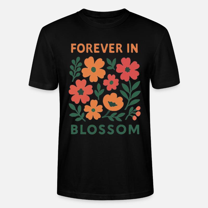 Immer in Blüte - blumig - Stanley/Stella Unisex Bio-T-Shirt CRAFTER - Schwarz