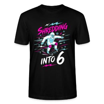 Shredding Into 6 Yeti Skater - Stanley/Stella CRAFTER Unisex Organic T-Shirt - black - Front - Alina (178cm) & Michal (187cm)