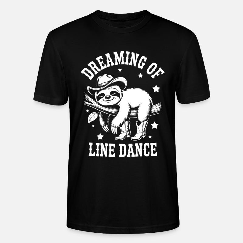 Faultier LineDance Cowboy - Stanley/Stella Unisex Bio-T-Shirt CRAFTER - Schwarz