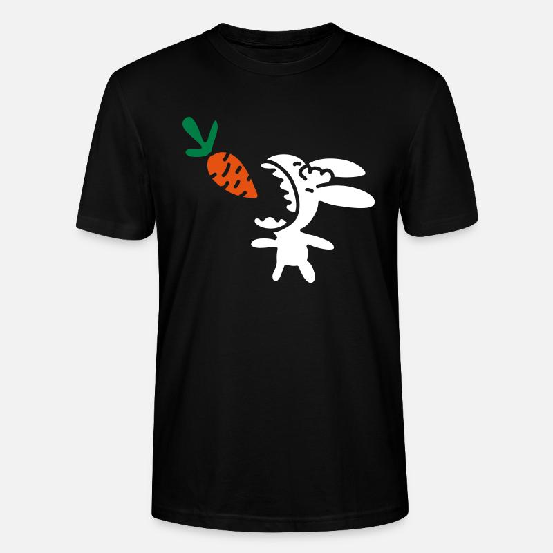Bunny eats carrot - 3 - Stanley/Stella CRAFTER Unisex Organic T-Shirt - black