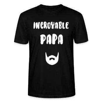 Incroyable papa - T-shirt bio CRAFTER Stanley Stella Unisexe - noir - Devant - Alina (178cm) & Michal (187cm)