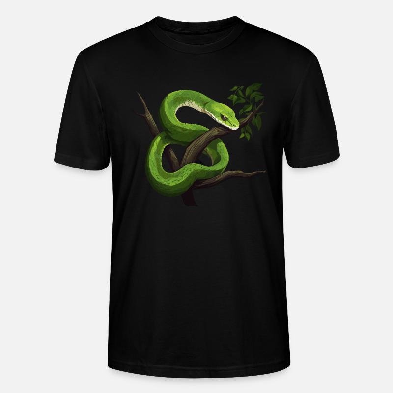 Serpent Mamba vert - T-shirt bio CRAFTER Stanley Stella Unisexe - noir