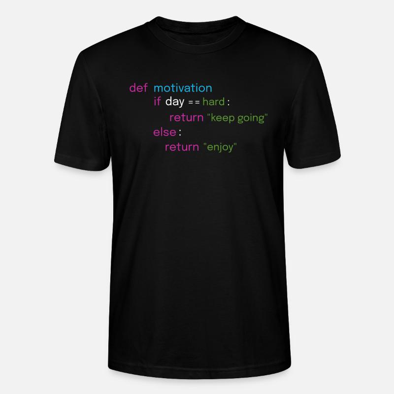 Motivierendes Coding Design - Stanley/Stella Unisex Bio-T-Shirt CRAFTER - Schwarz