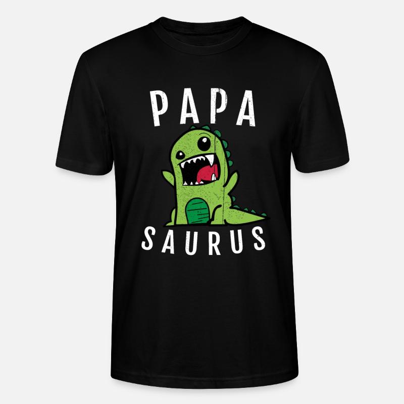 Papa Papasaurus - Stanley/Stella Unisex Bio-T-Shirt CRAFTER - Schwarz